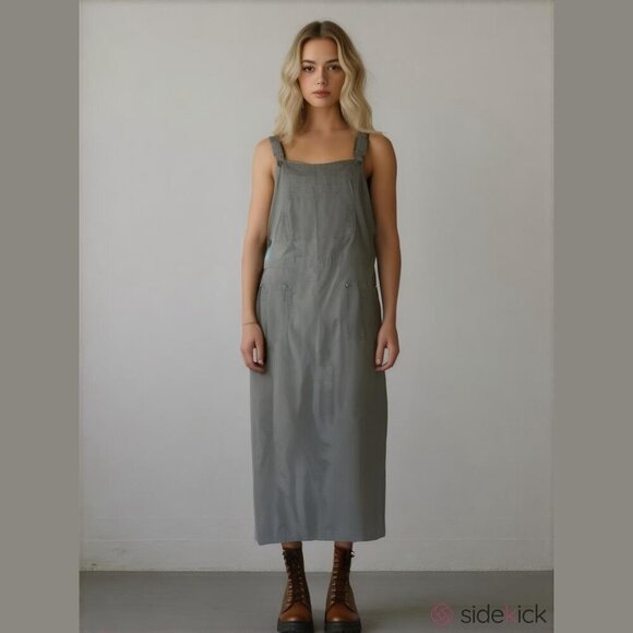 L.L. Bean Women's Size 1X Green Garden Girl Overall Dress Jumper  *NO SIZE TAG* - Picture 1 of 10